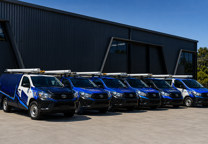 Fleet of Clovelly Blocked Drains plumbing vans