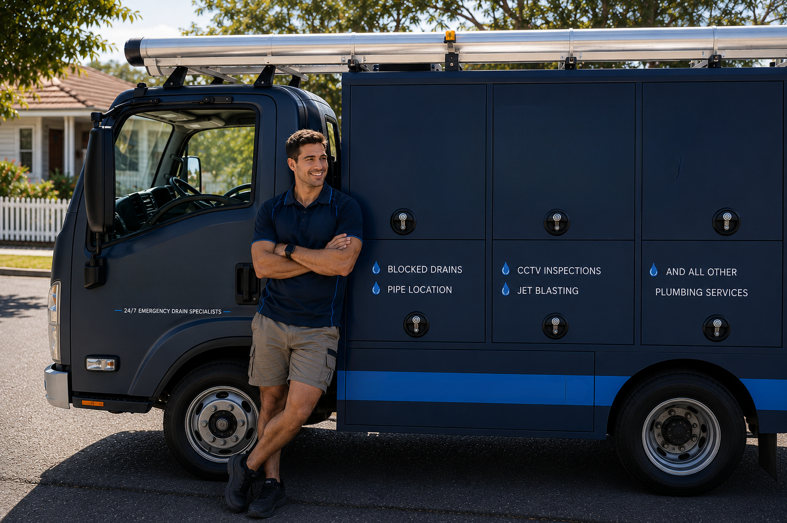 Plumber with Clovelly Blocked Drains van