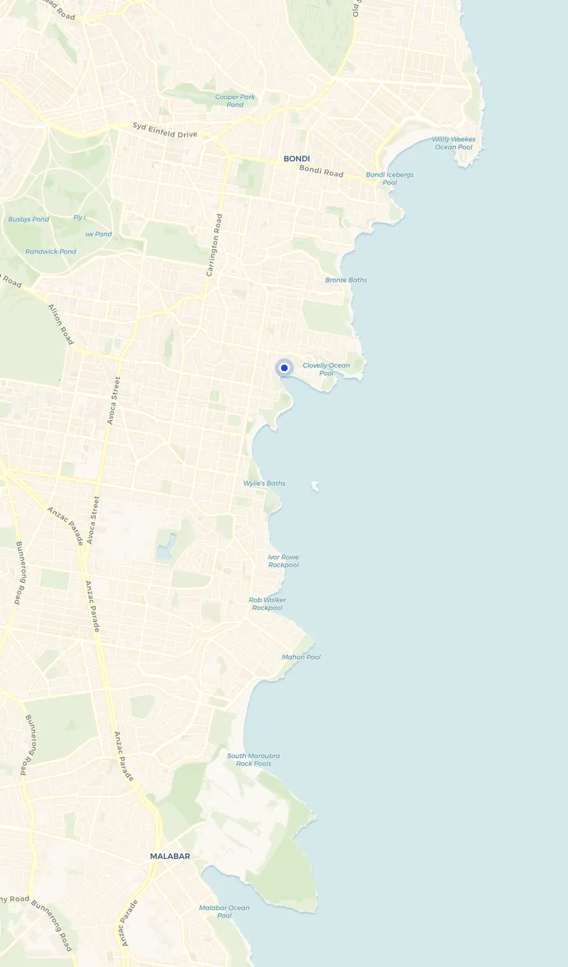 Map of the Clovelly service area and the surrounding suburbs we cover.